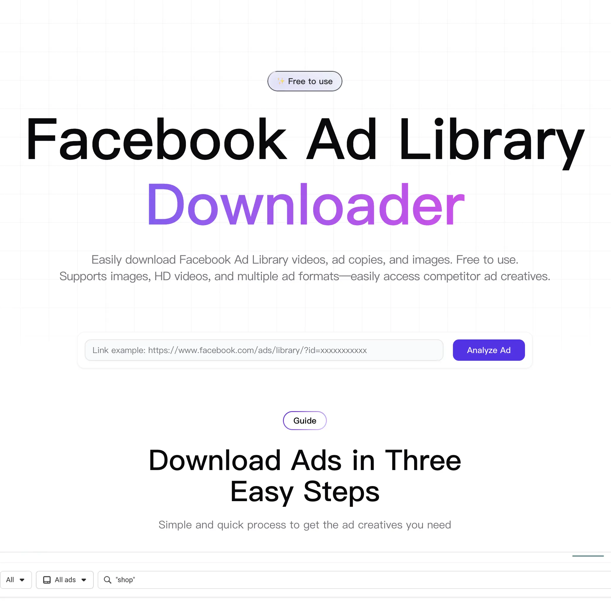 Ad Creative Data Analysis Interface