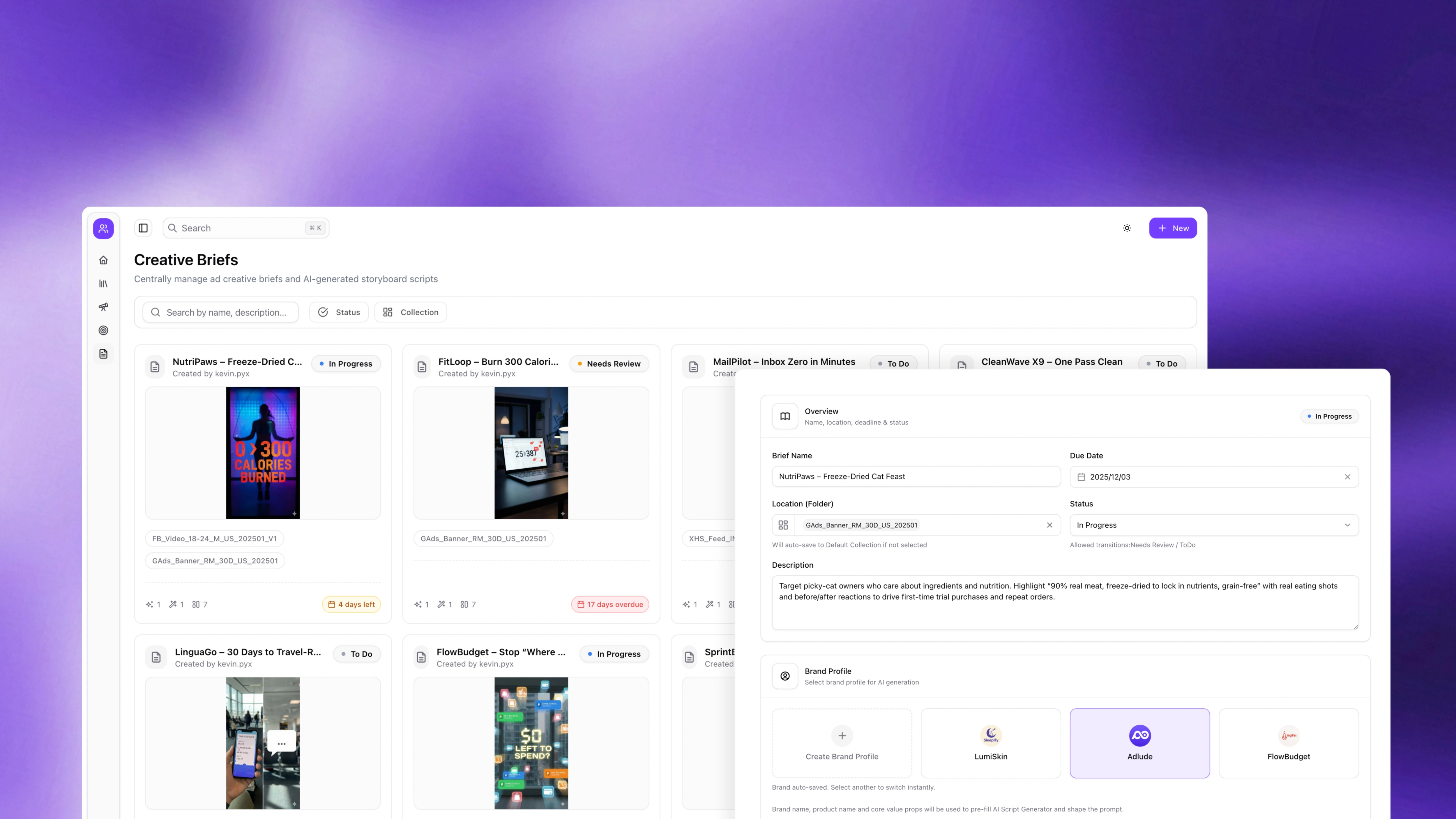 Standardized Creative Briefs