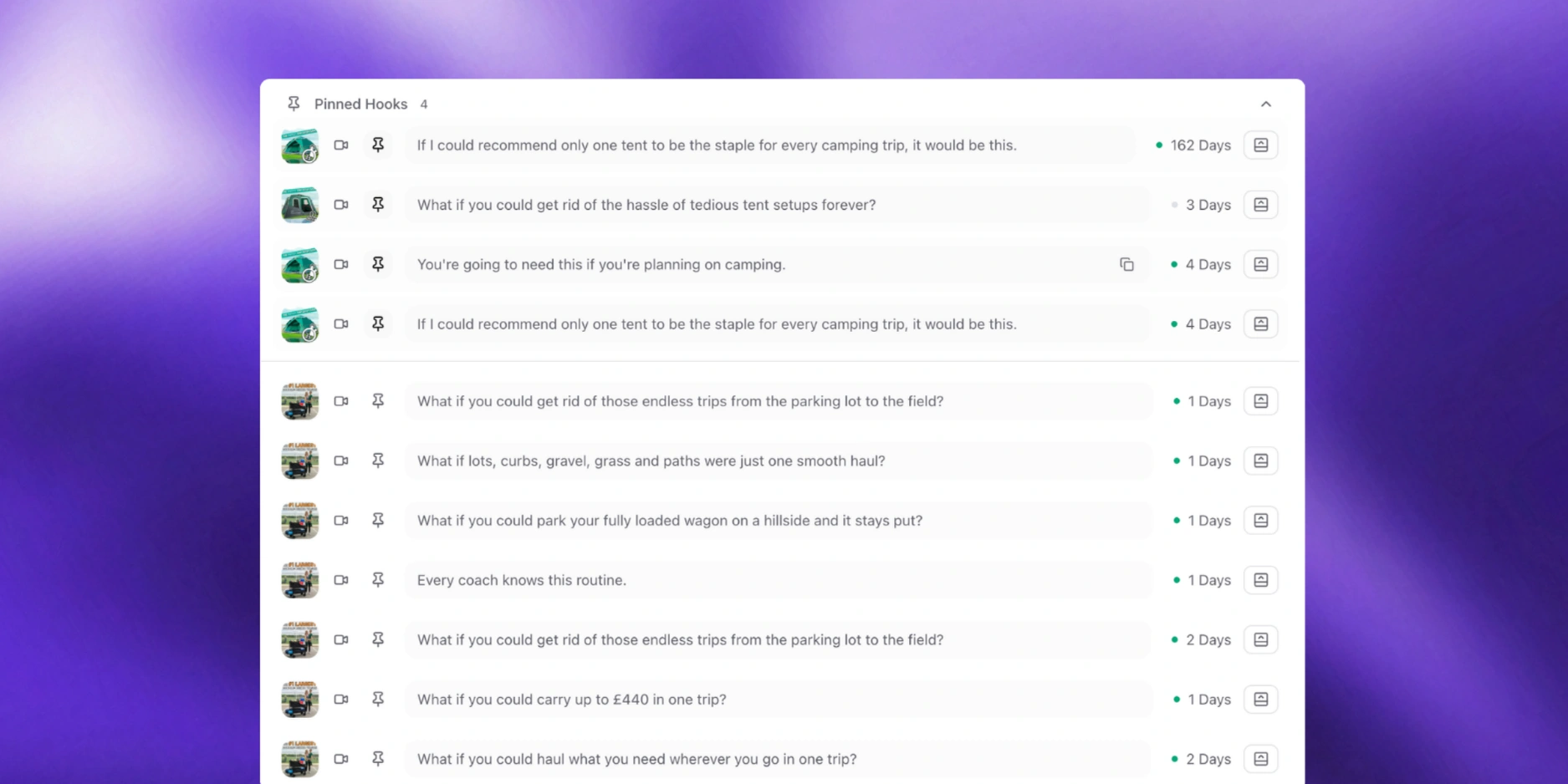 Seguimiento de hooks en tendencia