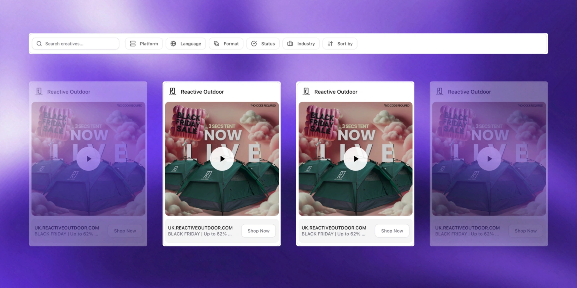 Búsqueda completa en biblioteca de anuncios